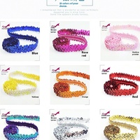 Fourniture directe écologique 2 rangées de paillettes élastiques perlées dentelle Costume de danse Performance ruban motif animal