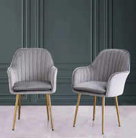 Fauteuils de salon en velours de style scandinave nordique avec fonction massage, design antique, pieds dorés