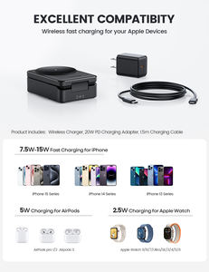 Support de <span class=keywords><strong>chargeur</strong></span> sans fil magnétique Lamicall T10 3 en 1 Station de charge rapide pour téléphone portable Montre intelligente Support pour écouteurs T7 - Product Image 5