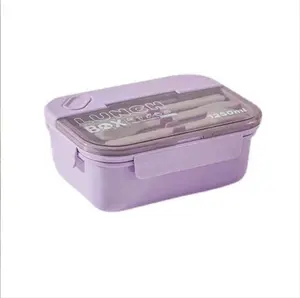 New Design plastic Kitchen Gadgets Insulation Lunch Box With Fork Spoon and chopsticks