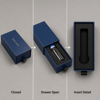 Boîte cadeau rigide en satin indigo avec impression personnalisée pour échantillons d'huiles essentielles et de sérums – Vente en gros, directement de l'usine