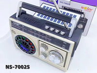 Radio Recargable ELETREE NS-7002S con Panel Solar, Linterna, Reproductor MP3, USB y Tarjeta TF, Receptor Mundial de 3 Bandas FM AM SW