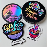 Autocollants Personnalisés Holographiques Découpés à la Forme, Étiquette Adhésive en Vinyle PVC Imprimée, Étanche, avec Logo Personnalisé pour Enfants