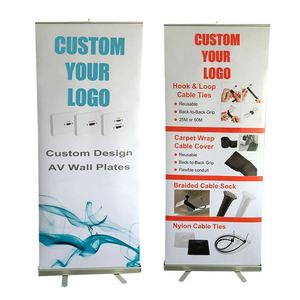 Expositor Enrollable Económico Promocional con Logotipo Personalizado de 100x200cm, Banner Enrollable Blanco para Puerta - Product Image 1