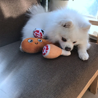 Jouet en peluche pour animaux de compagnie, thème alimentaire mignon, en forme de cuisse de poulet, couineur, interactif pour chien, personnalisable, jouet à mâcher rembourré, vente en gros