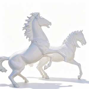 Scultura di <span class=keywords><strong>Cavallo</strong></span> in Resina Bianca Stile Chibi, Statua di <span class=keywords><strong>Cavallo</strong></span> in Corsa, Figurina Animale Lucida, Dimensioni e Colore Personalizzabili, Decorazione per Casa e Scrivania - Product Image 1