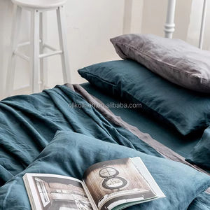 Set Copripiumino in Puro Lino Lavato Effetto Stone Washed Misura Queen con 2 Federe <span class=keywords><strong>per</strong></span> Uso Domestico - Product Image 3