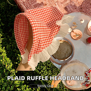 Bandanas et bandeaux pour femmes <span class=keywords><strong>en</strong></span> plastique couleur unie, à volants, style foulard triangulaire – Nouveauté tendance à prix abordable - Product Image 2