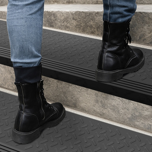 Degraus de Borracha Personalizados, Degraus de Borracha para Exterior Antiderrapantes com Borda para Escadas de Madeira, Concreto, Mármore, Azulejo e Metal, Preto - Product Image 1