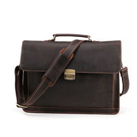 Porte-documents rigide en cuir véritable vintage de luxe pour affaires |   Porte-documents exécutif durable pour ordinateur portable |   Vente en gros personnalisée OEM