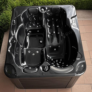 Baignoire extérieure pour 3 personnes Couleur noire whirlpool <span class=keywords><strong>Spa</strong></span> Soaking Deep <span class=keywords><strong>Grand</strong></span> Geyser Over Size Outdoor Yacuzzier Bubble Jets - Product Image 1