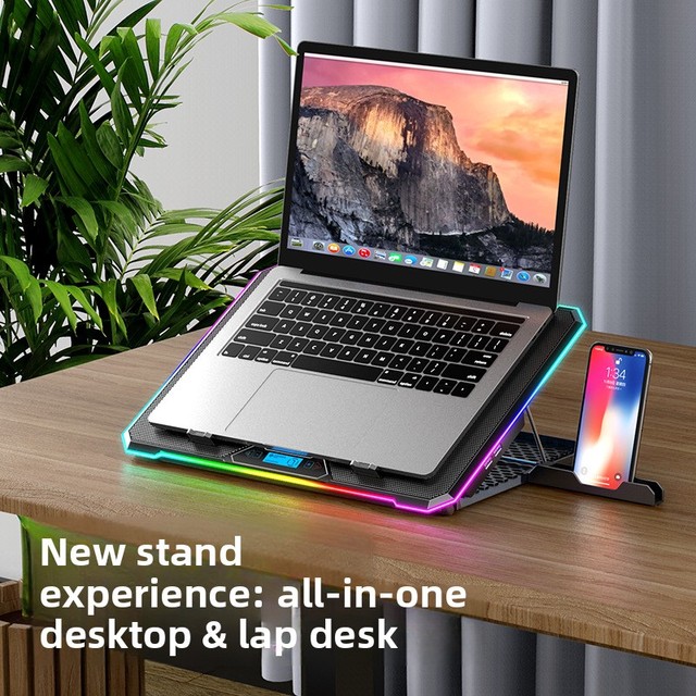 Cooler Ice King Cross-Border New Product K15 6-core Fan Cooling RGB Laptop Cooler Cooling Pad Laptop Stand