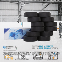 Disques de hockey POROS officiels, réglementation 6oz, en caoutchouc vulcanisé noir, pour entraînement professionnel, compétition, équipement sportif pour patinoire.