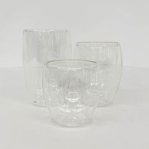 Vasos de Vidrio Transparente Redondos de Doble Pared Preperforados de 8oz, 12oz y 15oz, Tipo Globo de Nieve, para Cappuccino y Latte - Product Image 3