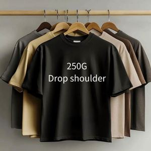 Design High Quality Oversized Men's <b>Drop</b> Shoulder T-Shirts 250g Heavy Cotton Custom Logo 100% Cotton High Street Style - Product Image 2