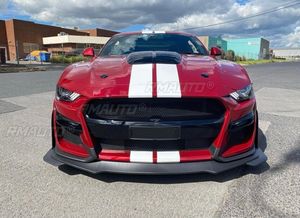 สปอยเลอร์กันชนหน้ารถยนต์ 3 ชิ้น สำหรับ Ford Mustang GT GT500 สไตล์ดัดแปลง W AMMP สีดำเงา สีดำด้าน - Product Image 3