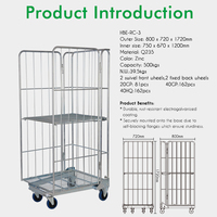 Cage à roulettes pliable industrielle logistique galvanisée à 4 côtés, emboîtable, en fil métallique