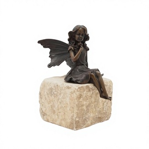 Handcrafted Bronze Sitting <b>Fairy</b> Sculpture Garden Farm Decor Metal <b>Fairy</b> <b>Ornaments</b> Handmade Customizable Designs - Product Image 1