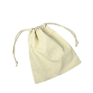 Wholesale <b>Personalized</b> Cotton Drawstring <b>Bag</b> White Cotton Drawstring Pouch With String and Custom Logo - Product Image 1