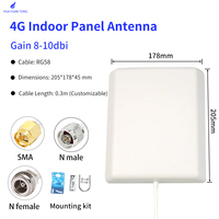 Antena de Panel Interior WiFi 4G de 8-10dBi, Alta Ganancia, Conector N, Clasificación IP68, Polarización Vertical para Router/AP/Bridge