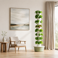 Système d'aéroponie intelligent pour 36 plantes, jardinière verticale d'intérieur avec kit d'irrigation automatique par pompe pour balcon domestique TSP-L9-36P