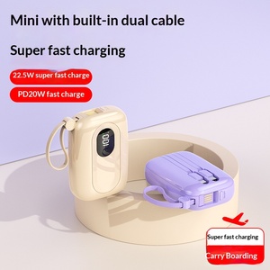 Nuevo cargador portátil mini de 10000mAh con cable integrado en forma de huevo y carga rápida. - Product Image 3