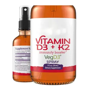 للبيع بالجملة علامة خاصة فيتامين D3 + K2 قطرات بخاخ مكمل فيتامين d3 k2 سائل بخاخ لدعم المناعة