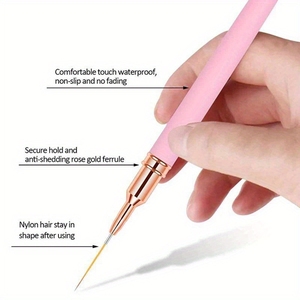 ชุดแปรงเพ้นท์เล็บสีชมพู 5 ชิ้น ปลายแปรงบางเฉียบ สำหรับเพ้นท์ลายเส้น ลายเฟรนช์ทิป ชุดแปรงทำเล็บสำหรับช่างทำเล็บ ลดราคาพิเศษ - Product Image 5
