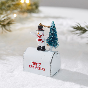 DAMAI vente chaude nouveau chalet de noël boîte aux lettres nouveau Design père noël bonhomme de neige <span class=keywords><strong>lettre</strong></span> boîte pendentif pour la décoration d'arbre de noël - Product Image 4
