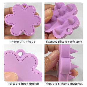 Custom Silicone Dog Shampoo Grooming <strong>Brush</strong> Pet Scrubber For Short Long Haired Dogs <strong>Cats</strong> Massage Comb Soft Shedding Bathing <strong>Brush</strong> - Product Image 4