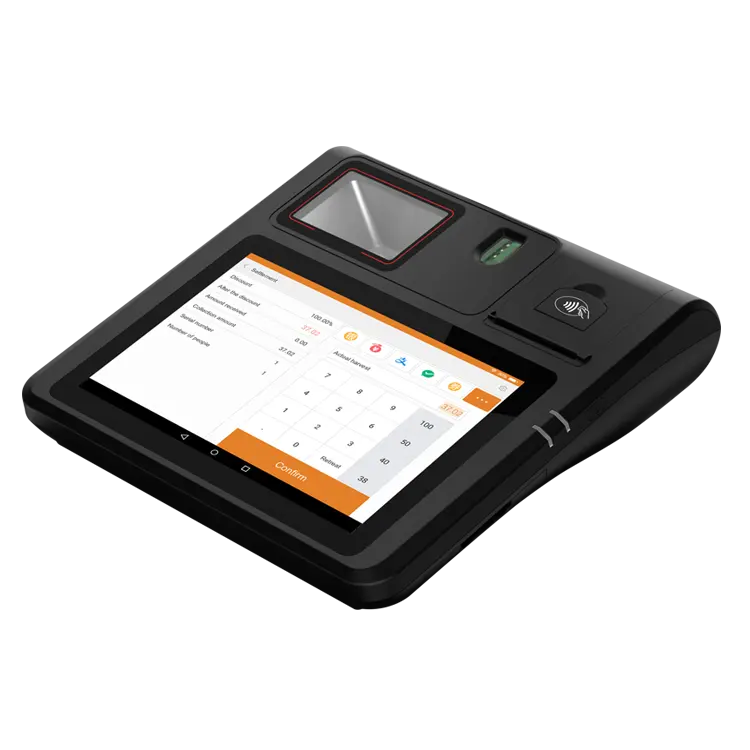Terminal de système de point de vente, pour tablette, tout-en-un, écran tactile, imprimante intégrée, Scanner d'empreintes digitales et codes-barres, NFC, Android