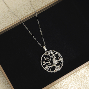 Collana di gioielli in lega completamente personalizzata con zirconi minimalisti della mitologia nordica albero della vita da donna Designer - Product Image 3