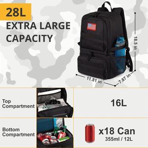 Mochila Táctica de Doble Compartimento para Hombre, Bolsa Térmica Grande para Almuerzo con 2 Compartimentos, Bolsa Térmica de Poliéster Suave - Product Image 6