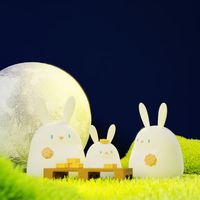Lampe de chevet LED en silicone en forme de lapin de dessin animé, rechargeable par USB, avec contrôle tactile et minuterie, pour la décoration et l'entraînement au sommeil