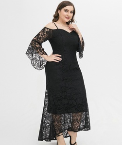 Robes <span class=keywords><strong>de</strong></span> demoiselle d'honneur à manches évasées en dentelle asymétrique élégante Sexy col bateau pour les fêtes <span class=keywords><strong>de</strong></span> mariage d'été Adultes - Product Image 6