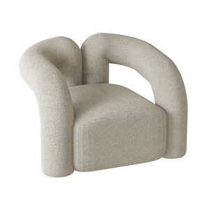 Sillón Individual de Lana de Cordero, Suave y Cómodo, Estilo Nórdico Moderno para Sala de Estar - Product Image 5