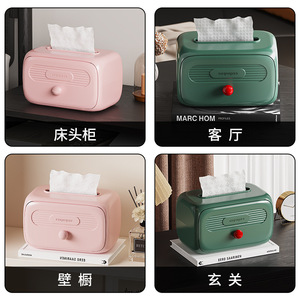 Caja de pañuelos de plástico Sea Shark, diseño minimalista moderno rosa para baño, sala de estar, uso en escritorio - Product Image 3