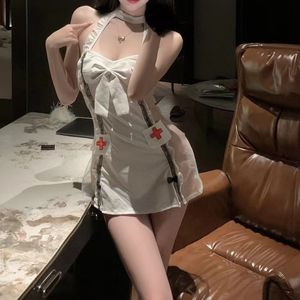 Robe de lingerie sexy et coquine pour femmes, cosplay d'infirmière ou de médecin, robe en dentelle pour femmes adultes, robe de chemise à bretelles dos nu - Product Image 3