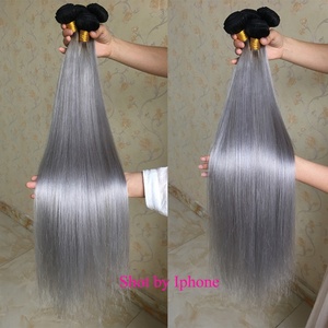 Peluca de Cabello Humano Remy Liso Brasileño Gris 1B con Encaje 360, 180% de Densidad, Extensiones Largas, Garantía, Paquete de 3 Unidades - Product Image 3