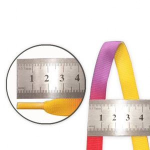 Hot Seller Fashionable <b>Rainbow</b> Gradient 12mm Wide Cotton Polyester MQ Shoelaces for Sneakers 1.2cm Extra Wide Shoe Laces - Product Image 2