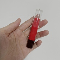 Forme de stylo mode rouge à lèvres conteneur en plastique court rouge crayon à lèvres étui Tube avec couvercle Transparent différent