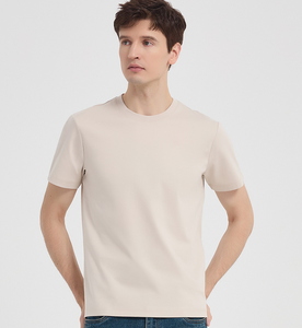 Camiseta de Algodón Mercerizado de Doble Cara de Lujo con Logotipo Personalizado, 225G, para <span class=keywords><strong>Hombre</strong></span>, 100% Algodón de Fibra <span class=keywords><strong>Larga</strong></span>, Camiseta Informal para <span class=keywords><strong>Hombre</strong></span> - Product Image 2