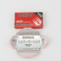 Lames de rasoir de sécurité à double tranchant réutilisables de haute qualité avec logo personnalisé OEM, en acier inoxydable, pour le rasage du visage et la tondeuse, durables, lot de 60 pièces