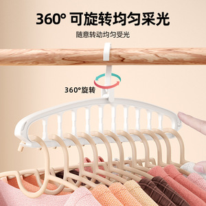 Folding Clothes <b>Hanger</b> Multi Functional Nine Hole Wall Mounted <b>Storage</b> <b>Organizer</b> For Clothes Trouser Tie <b>Hangers</b> Rectangle Shape - Product Image 2