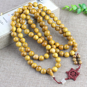Perles de prière bouddhistes en bois de santal, 108 perles de 12 mm, collier de cérémonie religieuse unisexe, bijoux décoratifs - Product Image 2