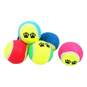 Penjualan Laris Mainan Kustom Pastel Mengunyah Bola Tenis Anjing Berciut Cetakan Kaki