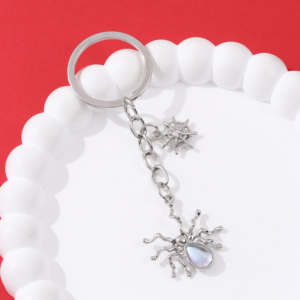 พวงกุญแจเคลือบลายใยแมงมุมสุดสร้างสรรค์ ซีรีส์ Chaton Inlay สไตล์นีโอโกธิคสุดแปลกตา ของตกแต่งกระเป๋าเป้สะพายหลังสำหรับ<span class=keywords><strong>เพื่อน</strong></span> ของขวัญแฮนด์เมด - Product Image 5