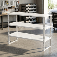 Étagère à épices extensible, empilable et réglable en métal à trois niveaux, avec revêtement en poudre, pour cuisine, salle de bain, chambre (3