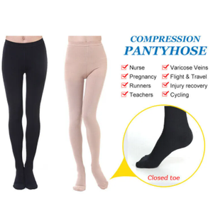 Collants de maternité à compression graduée, à bout fermé, 20-30 mmHg, tricotés, soutien pour le ventre de grossesse, leggings médicaux pour le ventre - Product Image 4