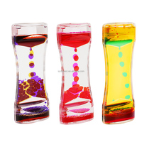 Jouet sensoriel visuel apaisant, minuteur à bulles liquides en acrylique bicolore attrayant, couleur personnalisable, effet goutte d'huile